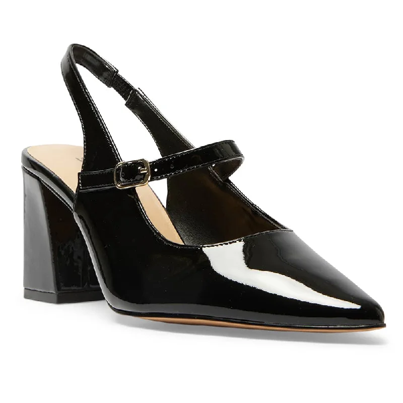 Kelly Heel in Black Patent