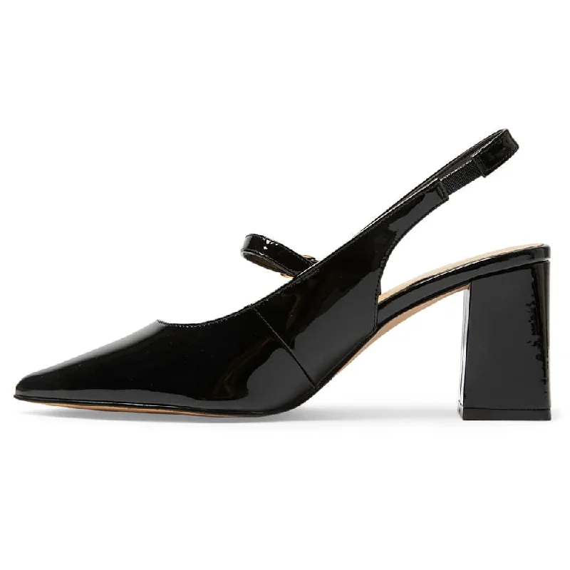 Kelly Heel in Black Patent