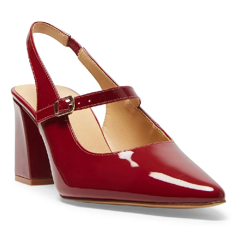 Kelly Heel in Cherry Patent