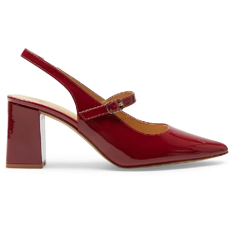 Kelly Heel in Cherry Patent