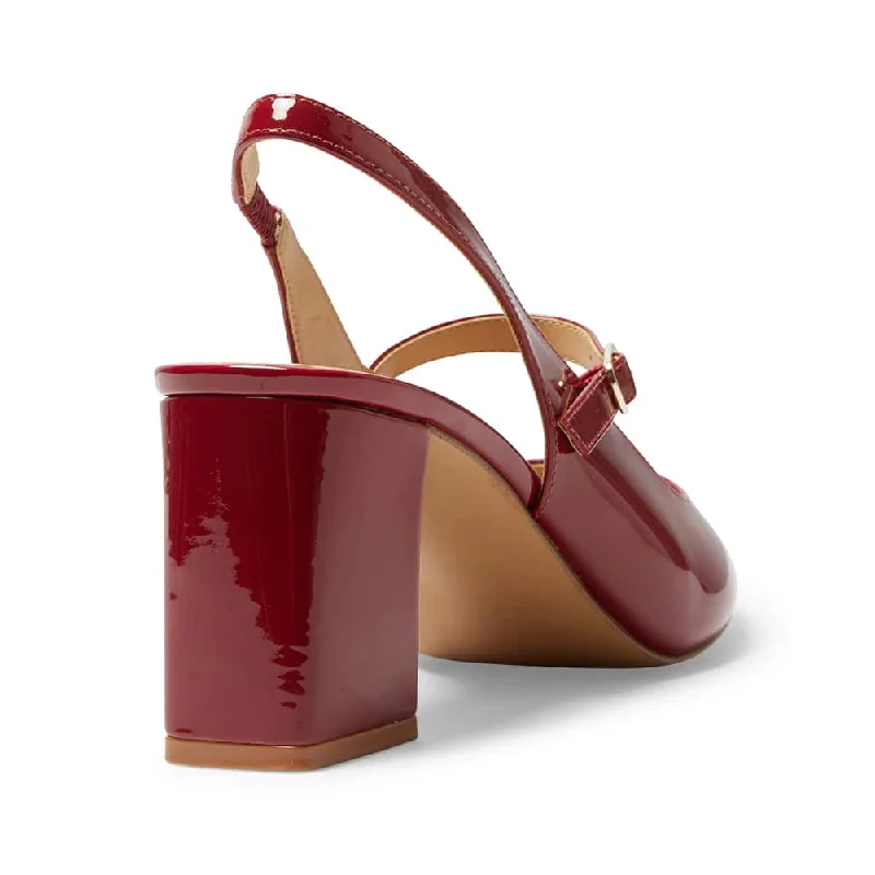 Kelly Heel in Cherry Patent