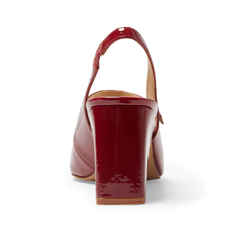 Kelly Heel in Cherry Patent