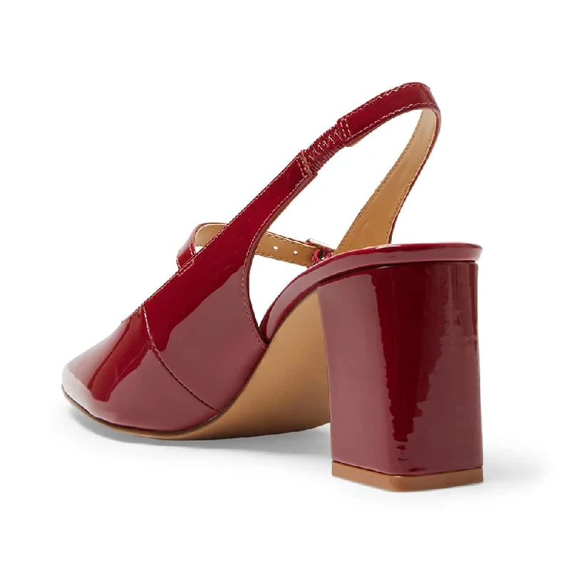 Kelly Heel in Cherry Patent