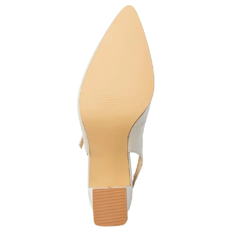 Kelly Heel in Ivory Leather