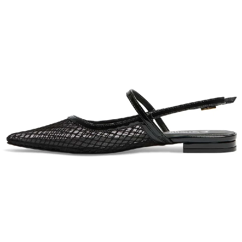 Kelsey Flat in Black Mesh Patent