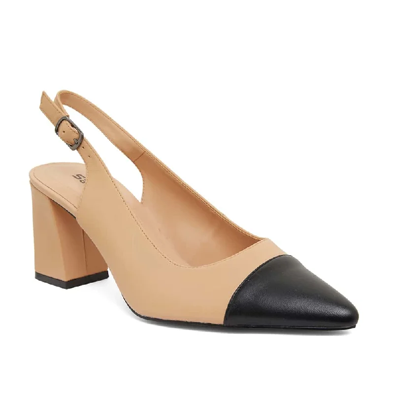 Kirsty Heel in Black And Camel Leather