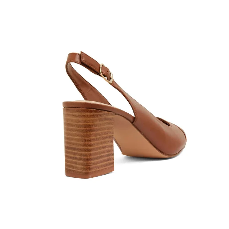 Kirsty Heel in Cognac Leather