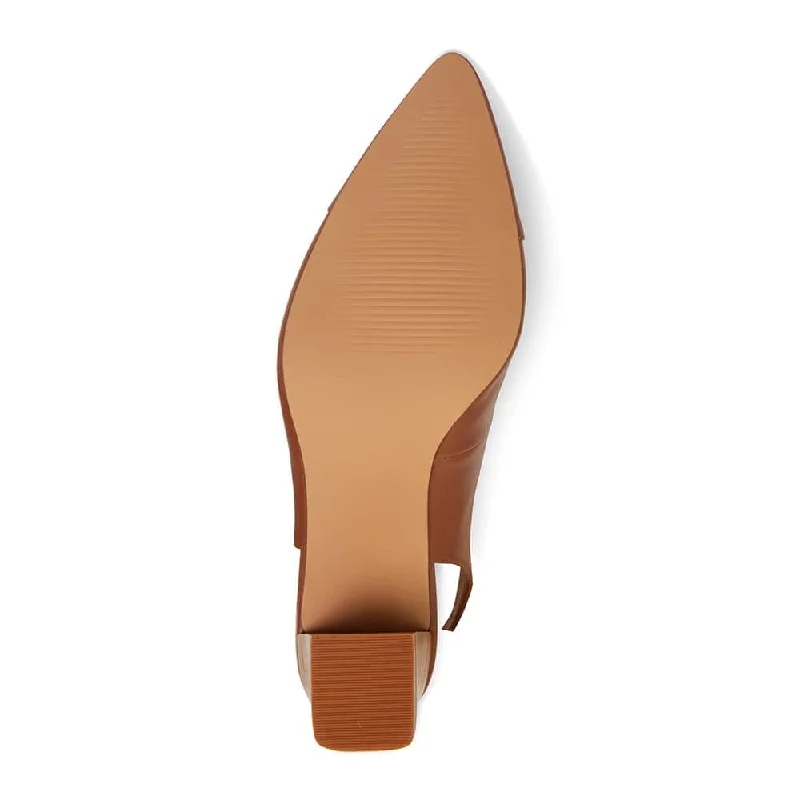 Kirsty Heel in Cognac Leather