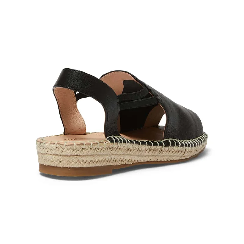 Koko Espadrille in Black Leather