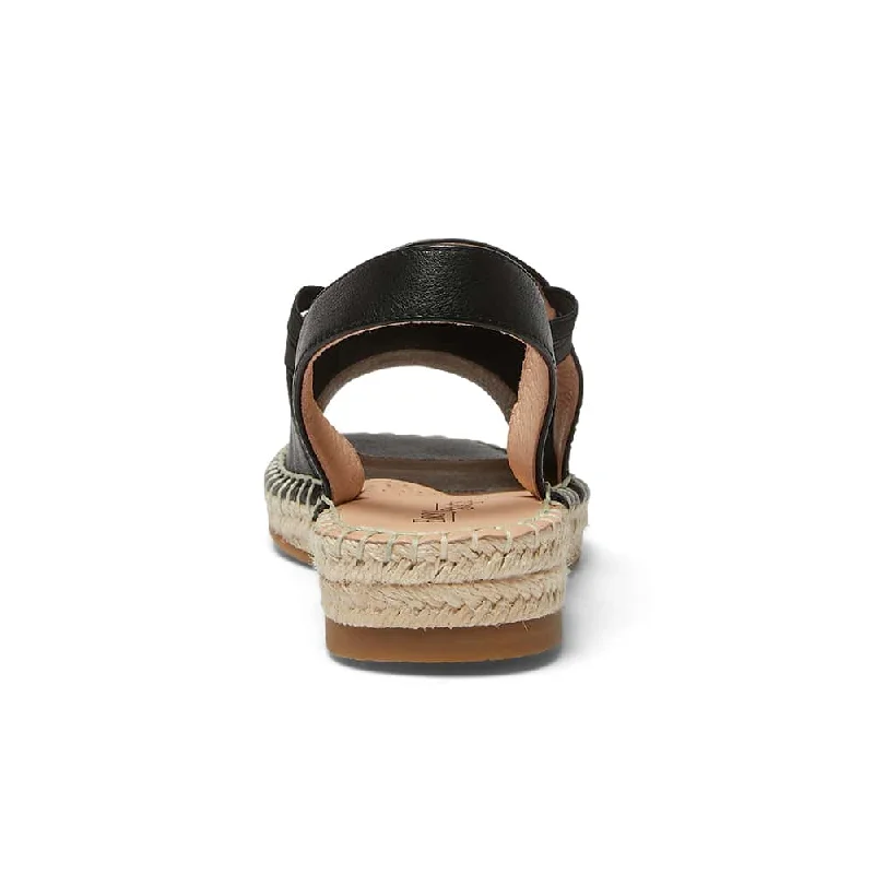 Koko Espadrille in Black Leather