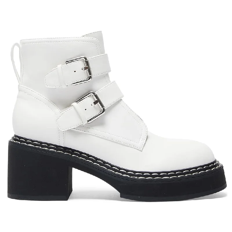 Kurt Boot in White Smooth