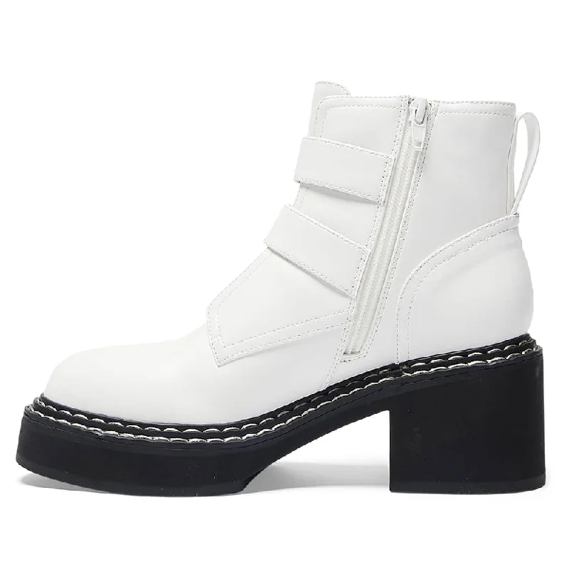 Kurt Boot in White Smooth