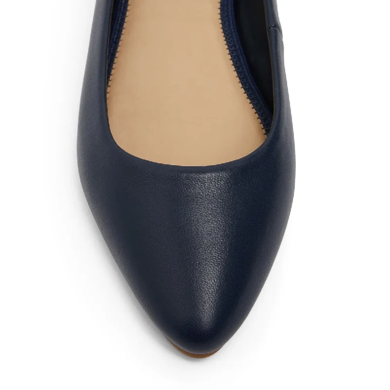 Laura Flat in Navy Leather