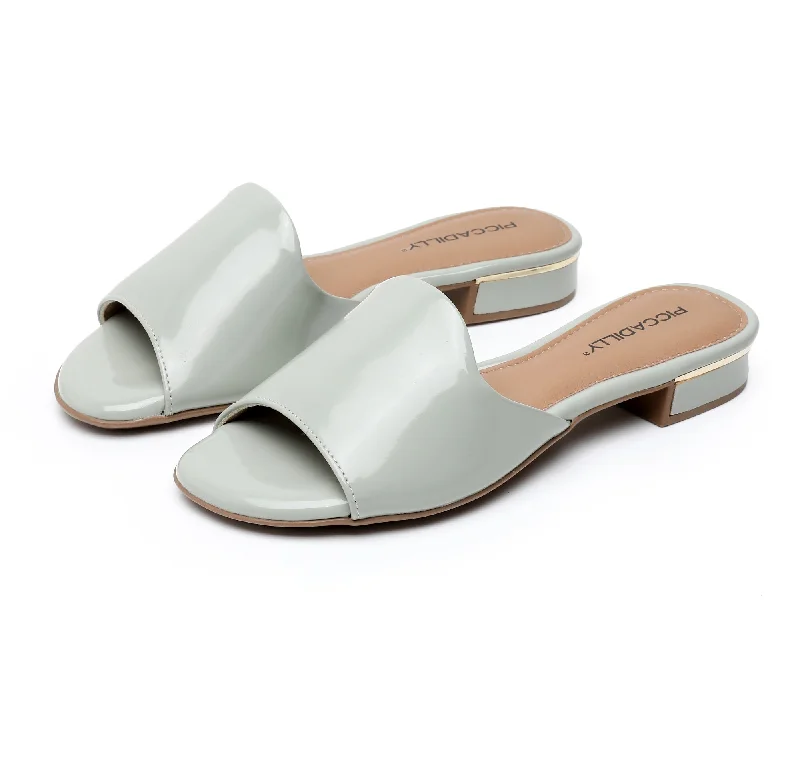 Fashion Forward Deco Slides - Lime Patent (558.011)