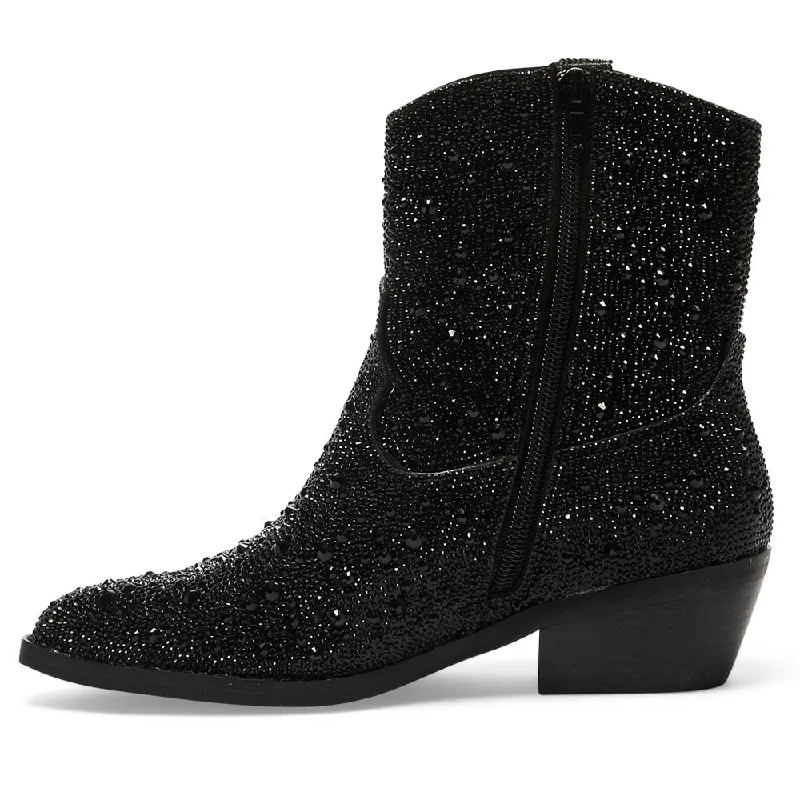 Lonestar Boot in Black Rhinestone