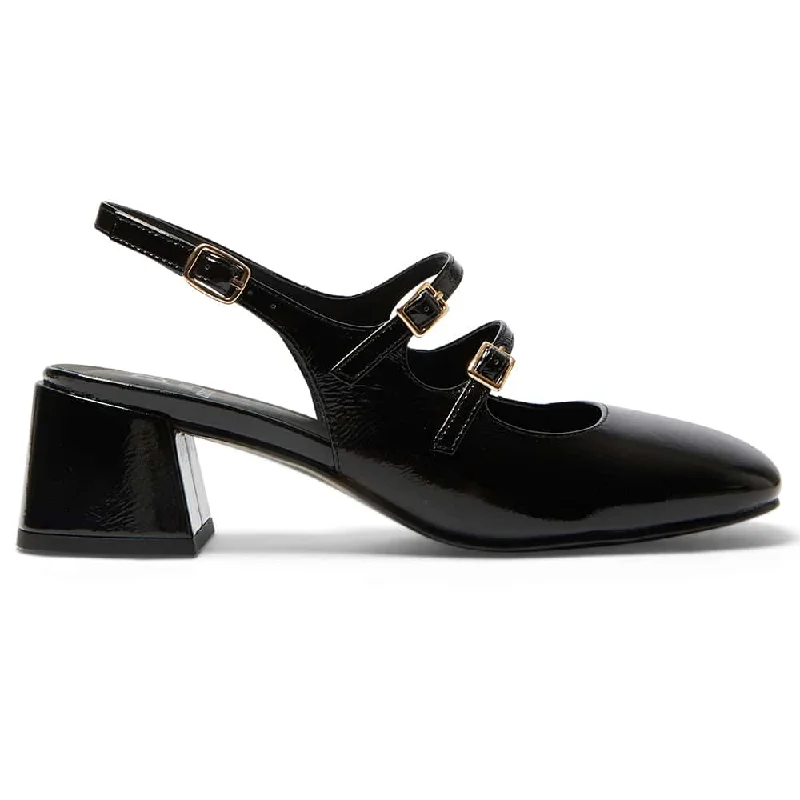 Louisa Heel in Black Patent