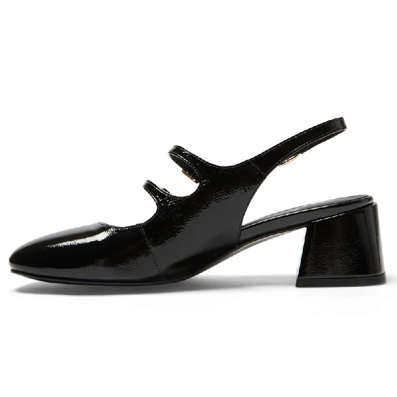 Louisa Heel in Black Patent