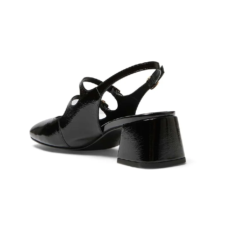 Louisa Heel in Black Patent