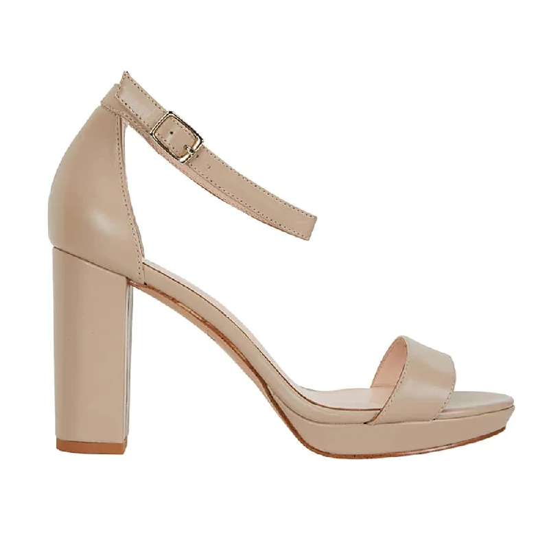 Lush Heel in Nude Leather