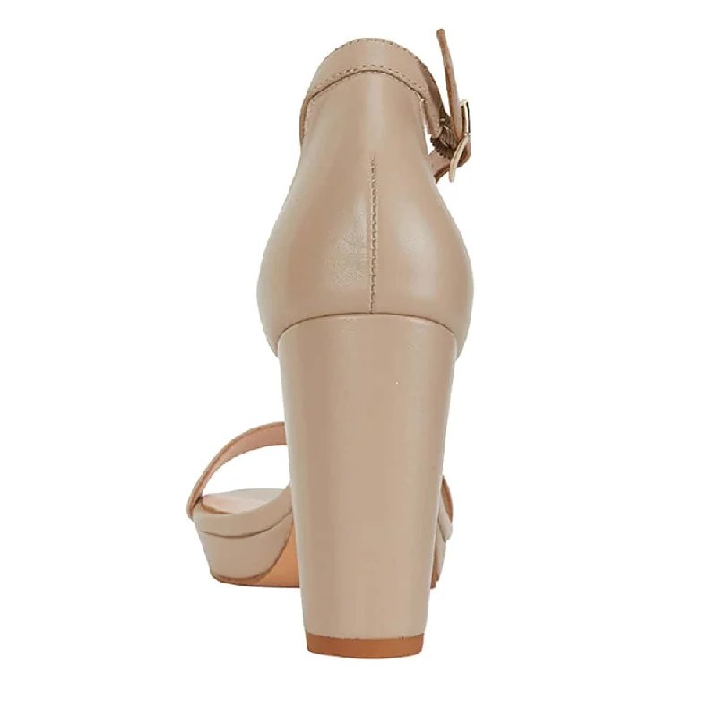 Lush Heel in Nude Leather