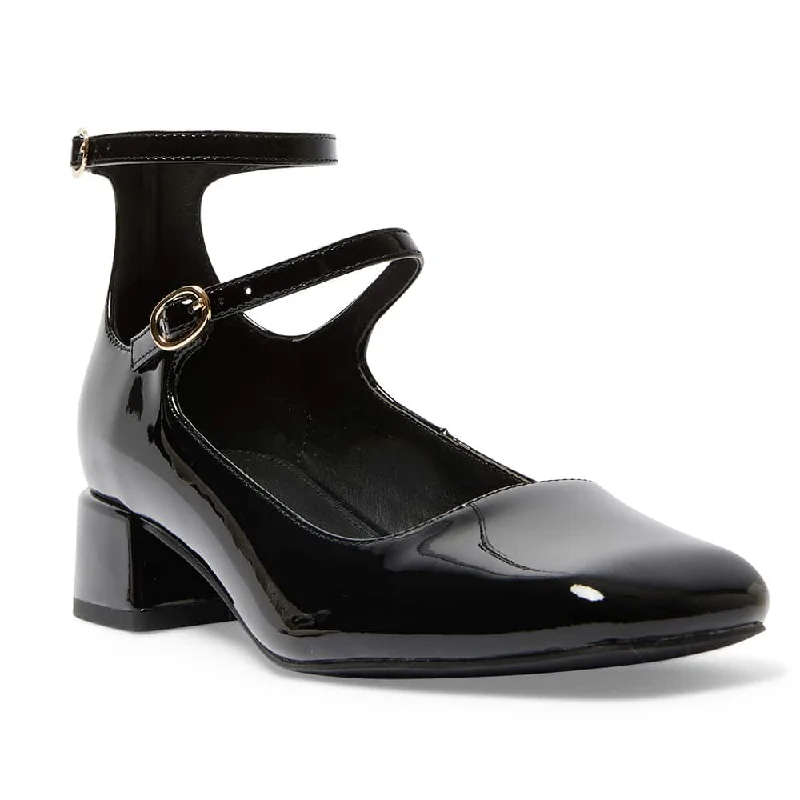 Lydia Heel in Black Patent