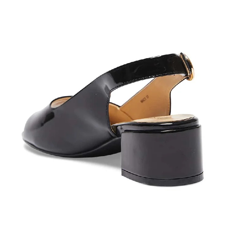 Macy Heel in Black Patent