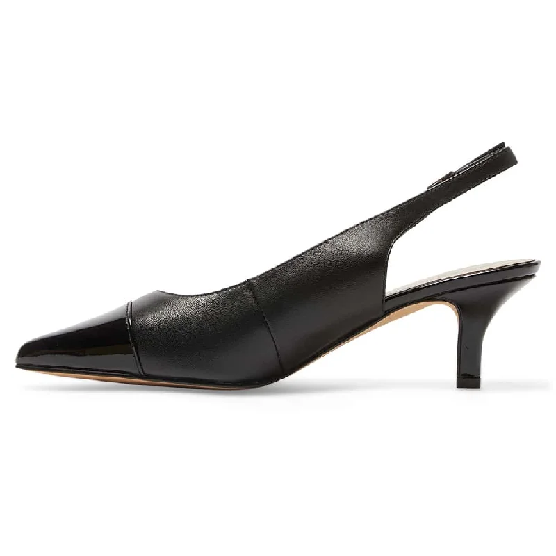 Madame Heel in Black On Black Patent