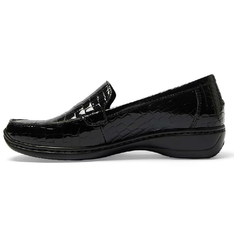 Maestro Loafer in Black Croc