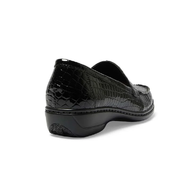 Maestro Loafer in Black Croc