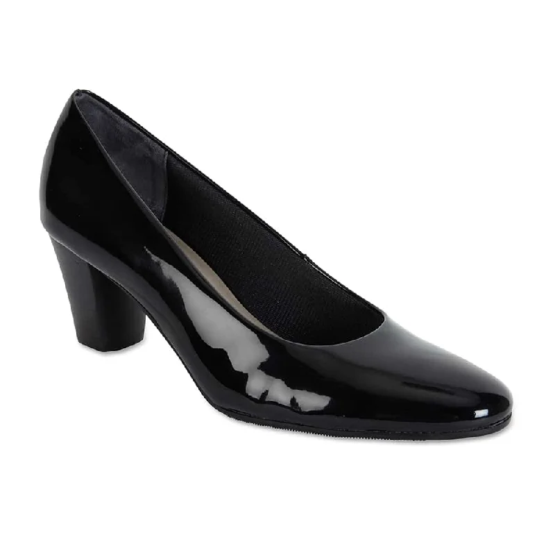 Marley Heel in Black Patent