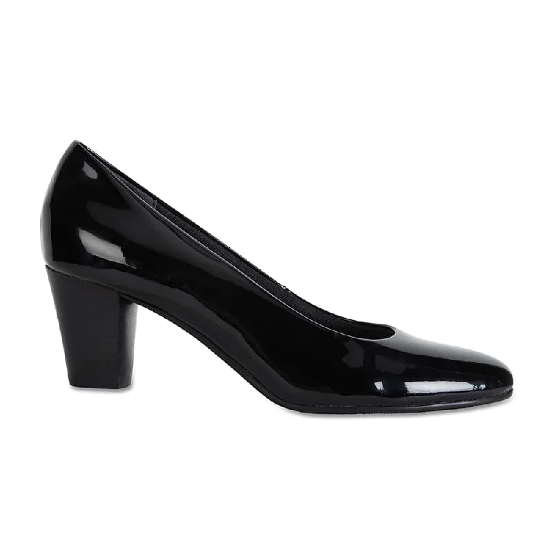 Marley Heel in Black Patent