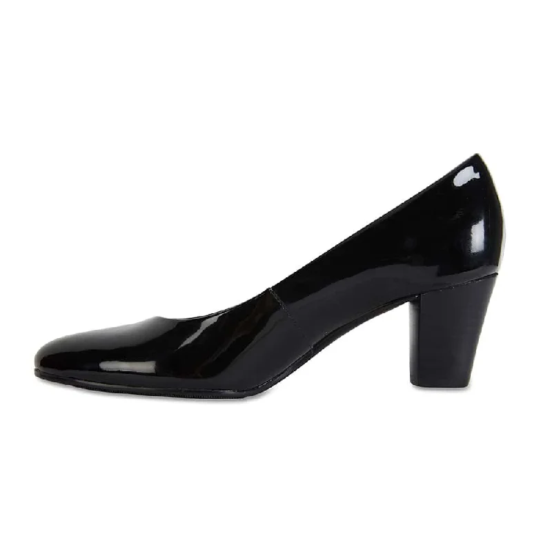 Marley Heel in Black Patent