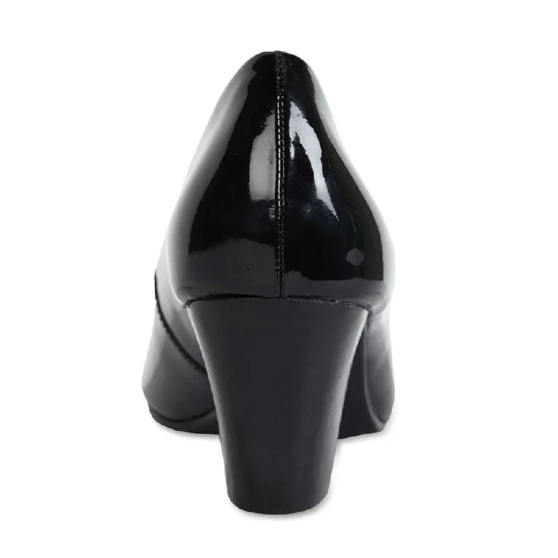 Marley Heel in Black Patent