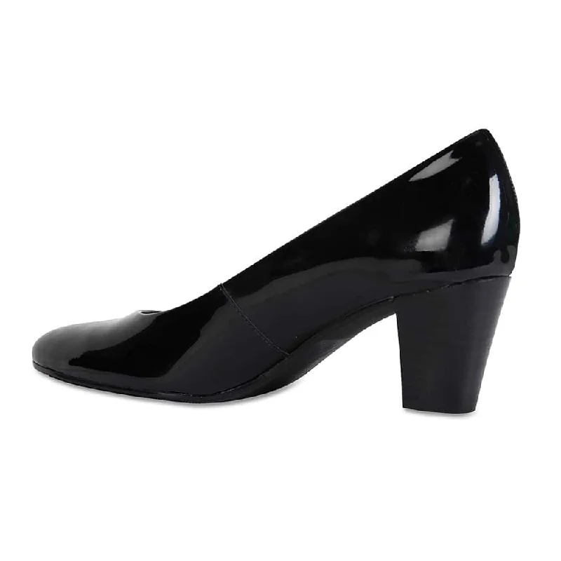 Marley Heel in Black Patent