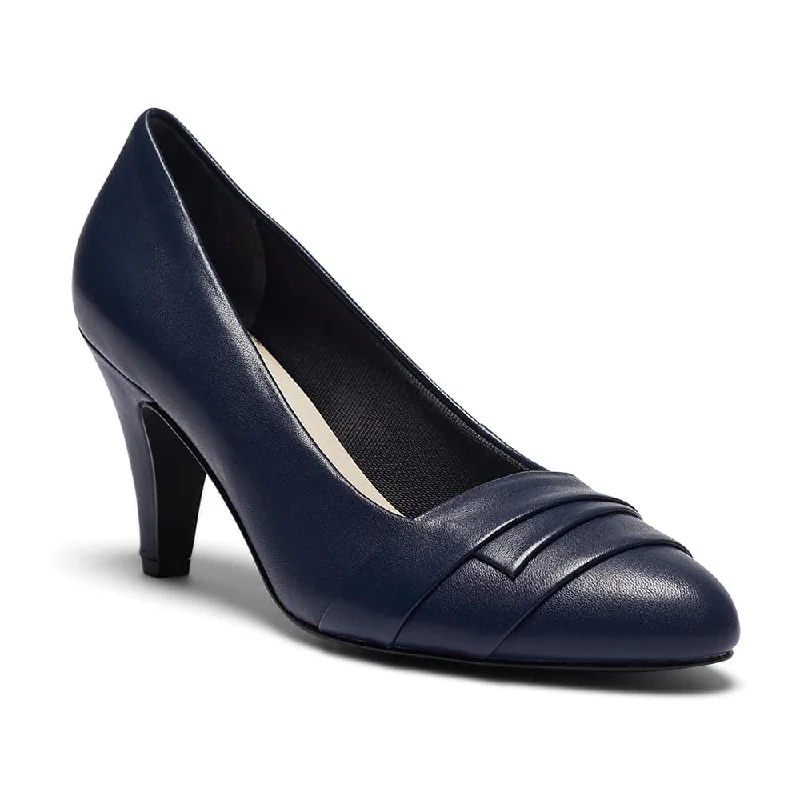 Matilda Heel in Navy Leather