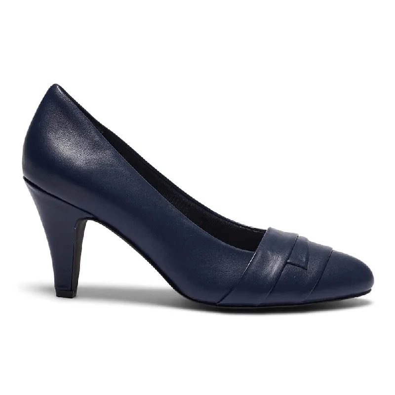 Matilda Heel in Navy Leather