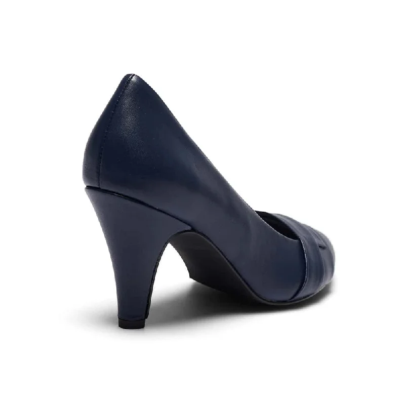 Matilda Heel in Navy Leather