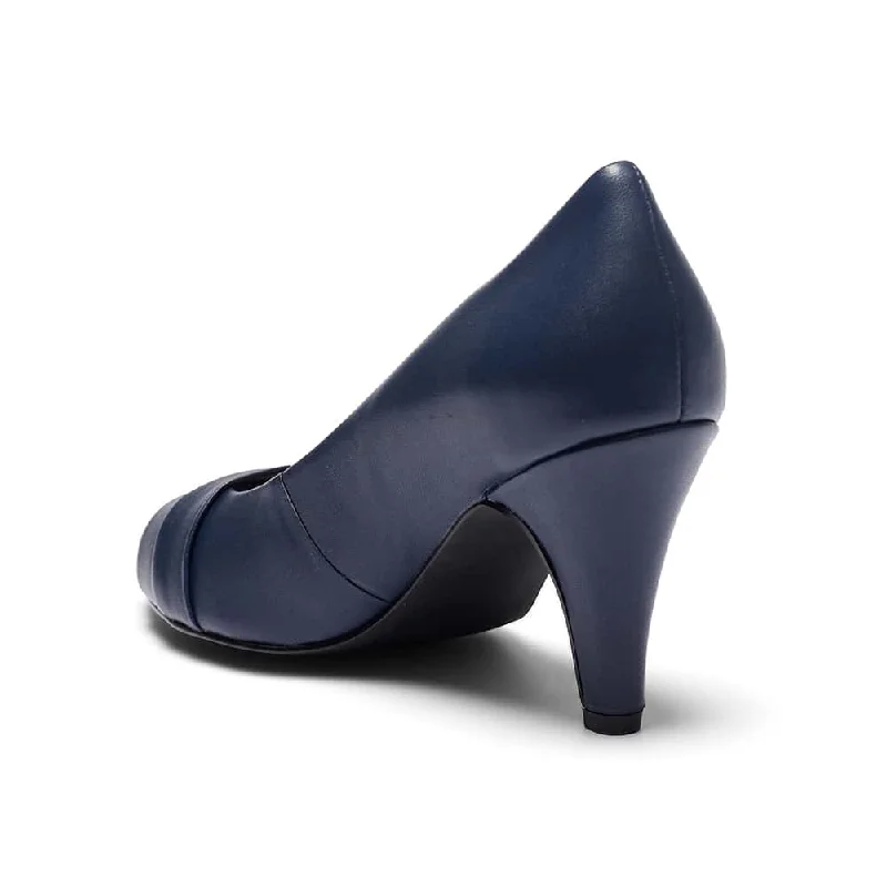 Matilda Heel in Navy Leather