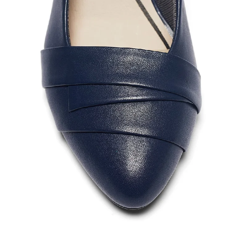 Matilda Heel in Navy Leather