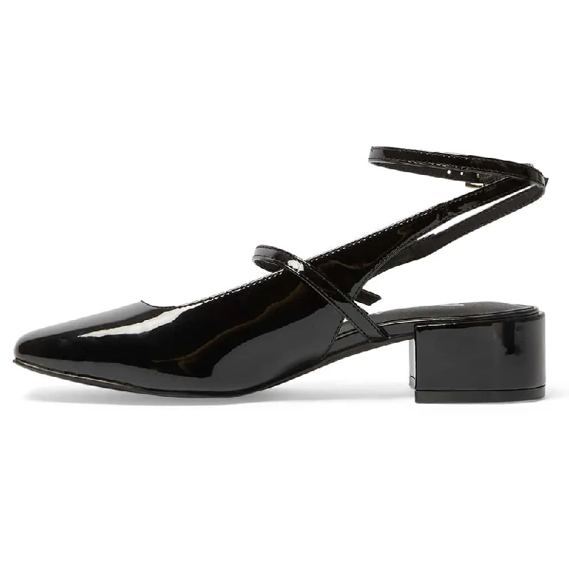 Melody Heel in Black Patent