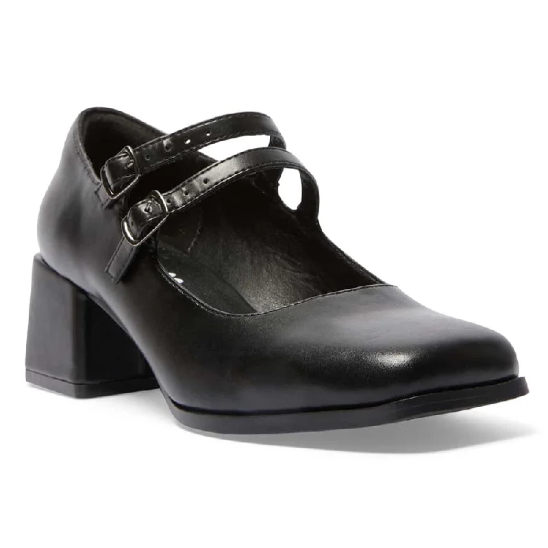 Metro Heel in Black Smooth