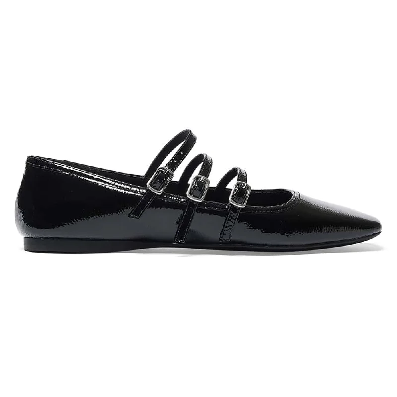 Millie Flat in Black Patent