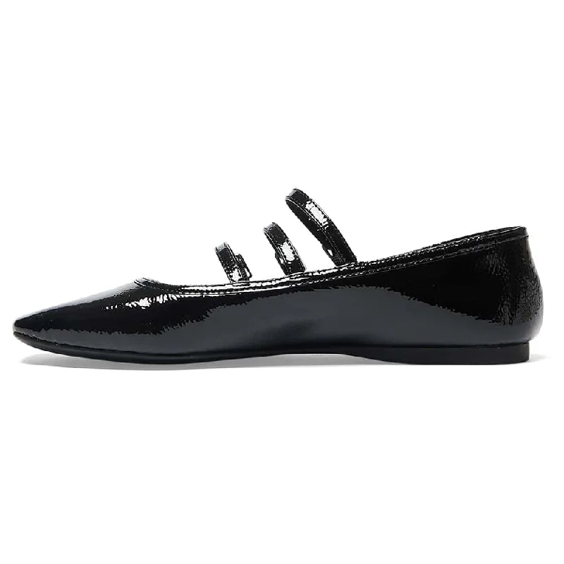 Millie Flat in Black Patent