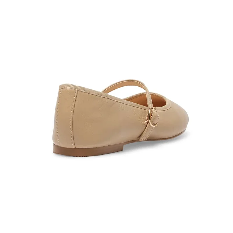 Molly Flat in Nude Leather