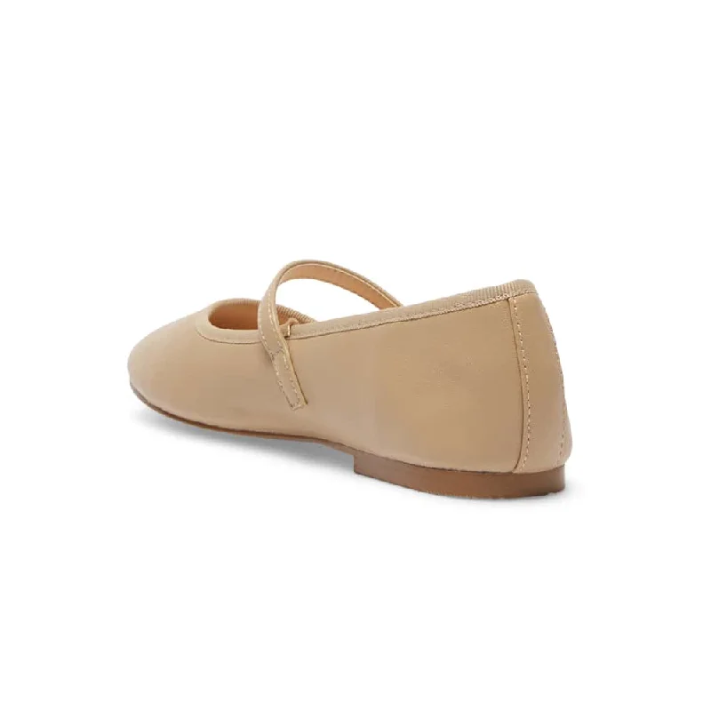 Molly Flat in Nude Leather