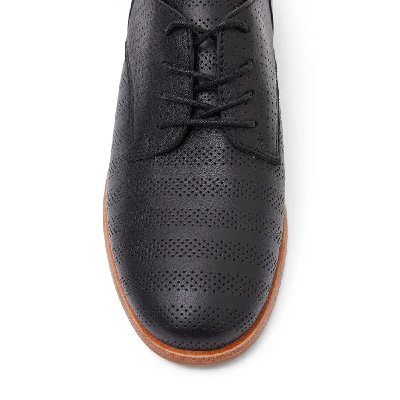 Nandy Brogue in Black Leather