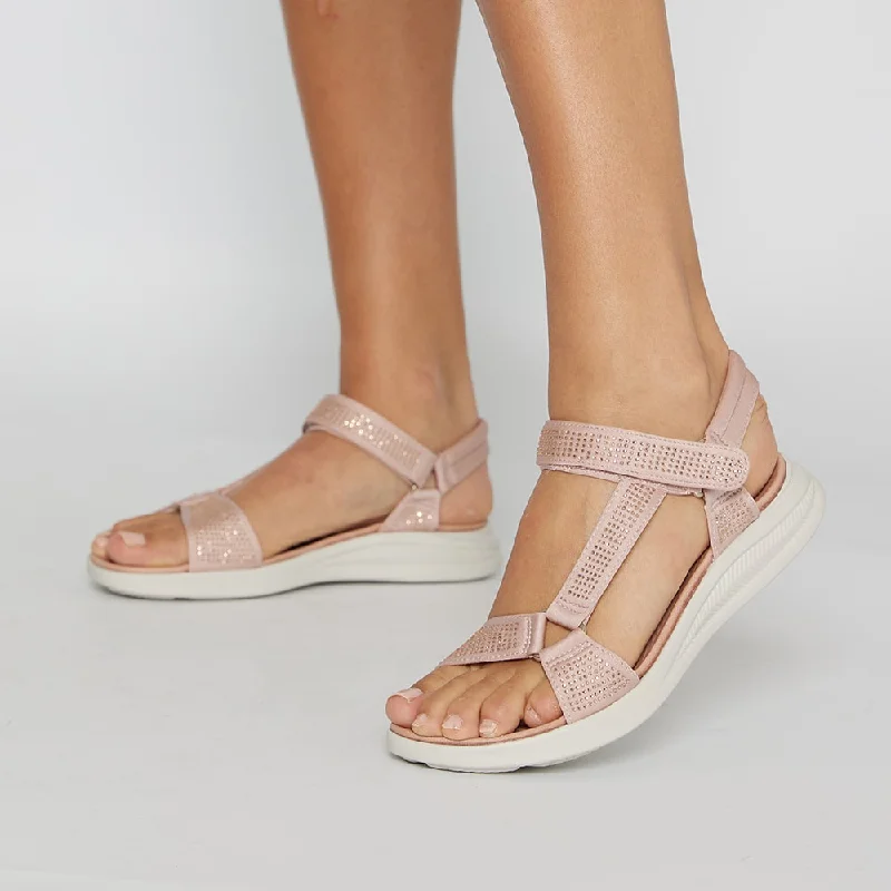 Naples Sandal in Blush Diamante