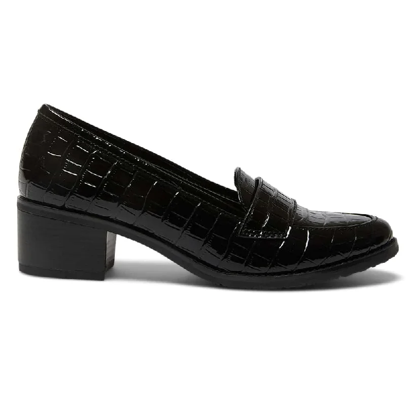 Napoli Loafer in Black Croc