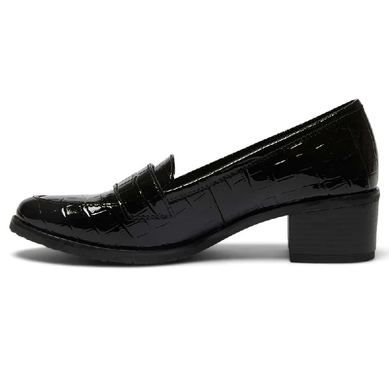 Napoli Loafer in Black Croc