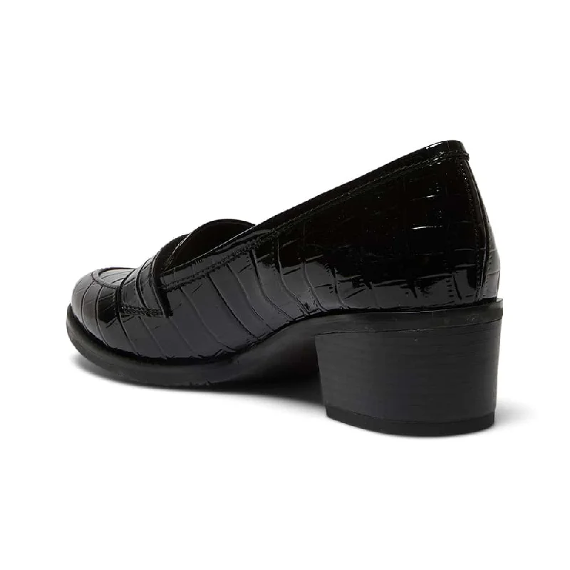 Napoli Loafer in Black Croc